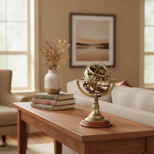 Antique brass armillary - antique, sphere