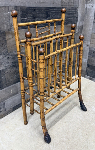Antique victorian burnt bamboo - antique,