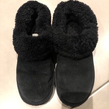 AUS WOOLI AUSTRALIA BLACK GENUINE SHEEPSKIN SLIPPERS UK 3