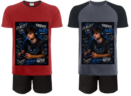 Boys gaming pyjamas short pjs - gaming,