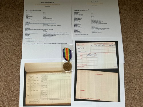 Ww1 victory medal frank henri - medal,