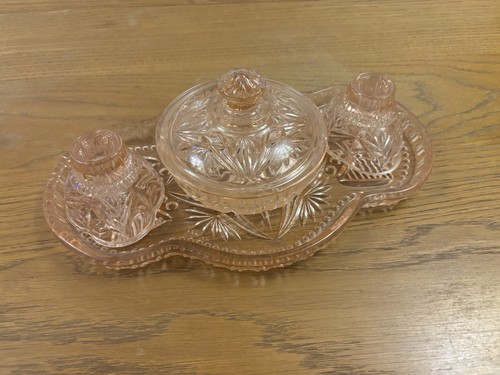 Vintage pink depression glass - vintage,