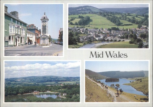 Vintage mid wales - wales, postcard