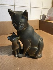 Vintage heavy brass cat/kitten