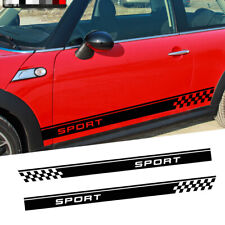 Vehicle Sticker Sport Racing Plaid Car Hood Door Fender Side Strip Decal Sticker