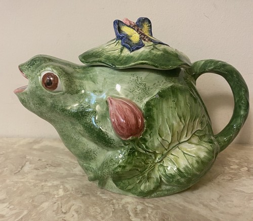 Ceramic beautiful teapot green - teapot,