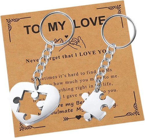 2pcs couples keyrings jigsaw - couples, keyrings,