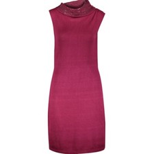 Size Belle Vere Notte’ WOMENS WARM BURGUNDY WINTER DRESS with gems SIZE S