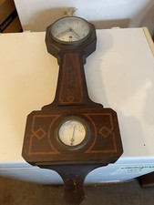Vintage Sessions  Weather Station Banjo Clock Barometer Thermometer Rare