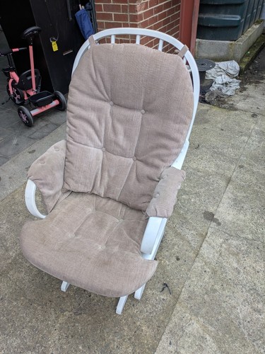 Padded white glider rocker - padded,