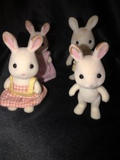 Sylvanian Families Chocolate Rabbit Family - Mum Dad Two Children (4 in total)