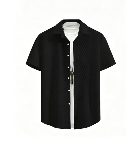 Mens waffle knit shirt short - mens,