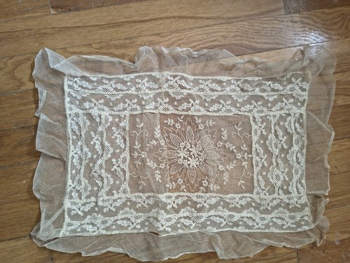 Antique french tambour lace - tambour,