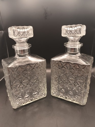 Pair vintage cut - cut, glass