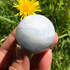 Aura Blue Calcite Sphere Crystal Ball Orb