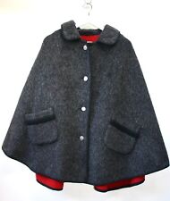 Vintage German Tracht Munich Mohair Cape Lined with Red Wool, Hock Germany