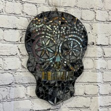 Black Grey Skull Mosaic Tile