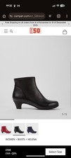 Camper Helena Black Leather Ankle Boots Women’s UK 8 / EU 41  Kitten Heel  VGC