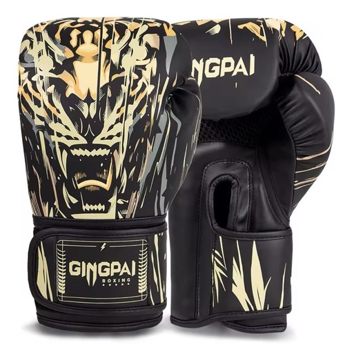 Black boxing gloves with tiger - gloves,