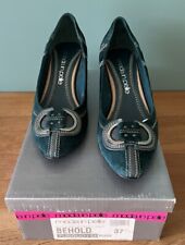 moda in pelle size 4 37  Suede wedge shoes Turquoise Boxed  VGC
