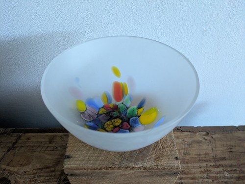 Glass fruit bowl - glass, frosted