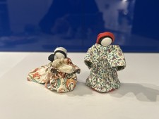 Minature Christmas set by artist Jaques Dorier, Japanese Washi paper dolls. 