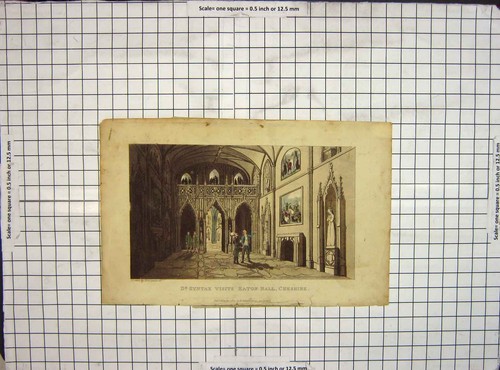 Original old antique print - old,