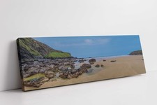 Mawgan Porth beach, Cornwall. Panoramic canvas picture print near newquay