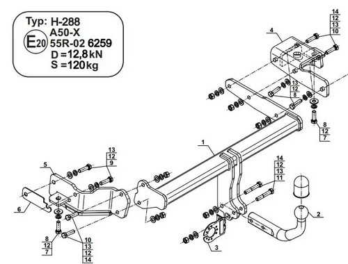 Swan neck tow - bar, hyundai