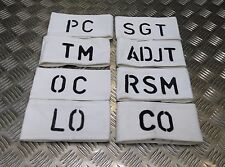 Genuine British Military Issued White Adjustable Armband with Stencilled Rank