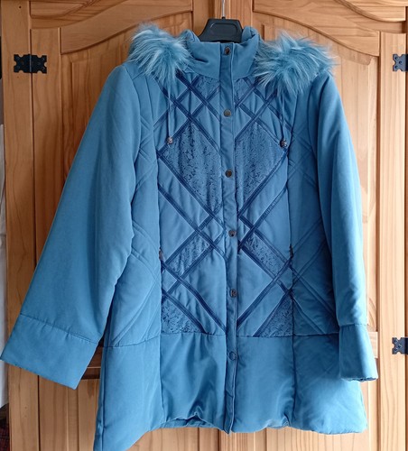 Damart ladies teal winter coat - ladies,