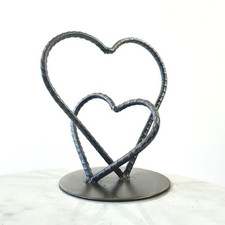 Two Hearts Scrap Metal Art