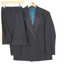Vintage St. Michael 2PC Dinner Suit Tuxedo Mens Black Wool Blend 42R | W36 L31