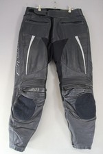 WOLF BRITISH MADE BLACK LEATHER BIKER TROUSERS WITH CE ARMOUR: WAIST 40"/LEG 33"