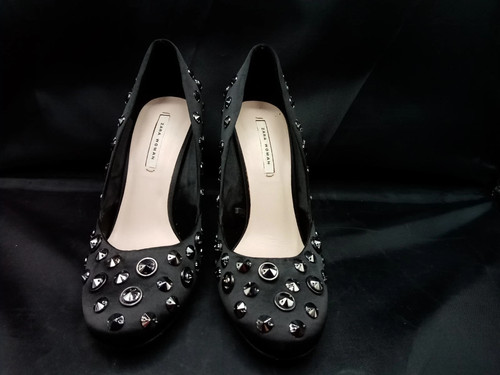 Zara woman black satin studded - satin,
