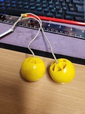 Original Vintage 1970s Yellow Acrylic balls  Clackers Toy