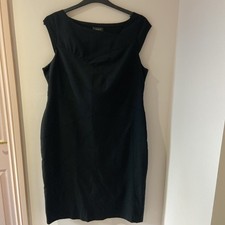 Alexon 18 Black Stretch Wool Mix Lined Dress Side Zip In Excellent Condition