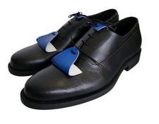 Italian LEATHER BLUE WHITE