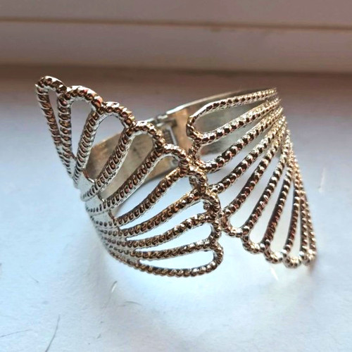 Silver tone leaf - silver, wrap