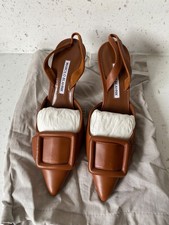 MANOLO BLAHNIK Brown Leather