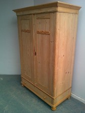 A Lovely Carved 2Panel Antique / Old Pine 2 Door Knockdown Wardrobe to Wax/Paint