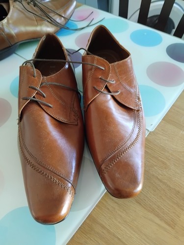 Gents brown shoes size lace - brown,