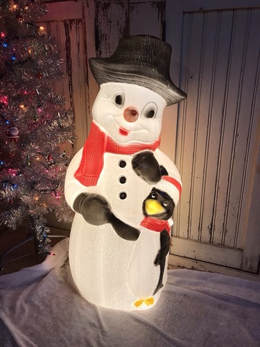 Blow mold lighted snowman with - blow,