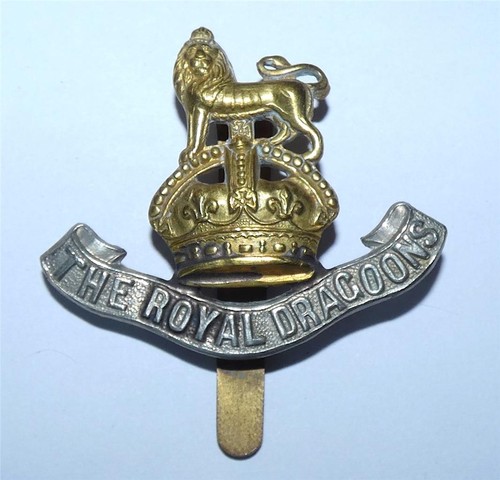 Ww2 royal dragoons cap badge - cap,