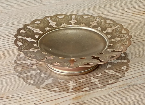 Brass pin dish pedestal bowl - dish,