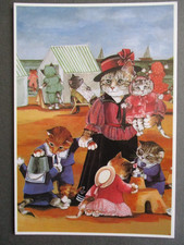 Cat POSTCARD Cats at the Seaside Susan Herbert Diary of a Victorian Cat 1991