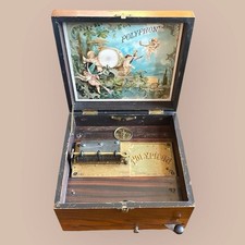 Antique Polyphon Music Box with 10 Discs – Fully Working, Good Condition