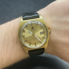 Gold Vintage Tissot Visodate Automatic PR 516 GL Mens Watch Date Running 36mm