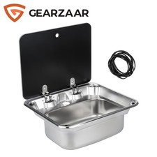 RV Camper sink for Campervan Motorhome Caravan With Glass Lid  Kitchen Stainless