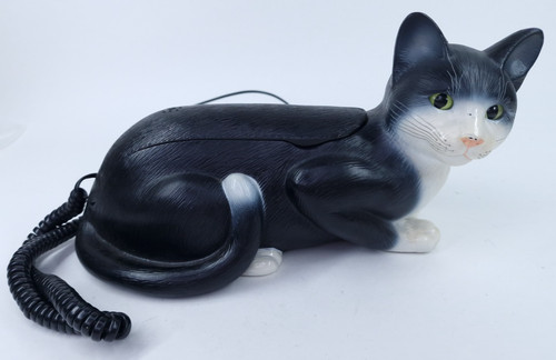 Tuxedo cat phone vintage - phone,